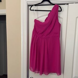 David's Bridal Pink One Shoulder Dress